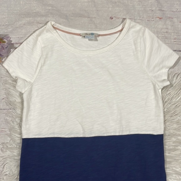 Boden Slub Colorblock Striped Crewneck T-Shirt Dress Long Fit - Picture 6 of 11
